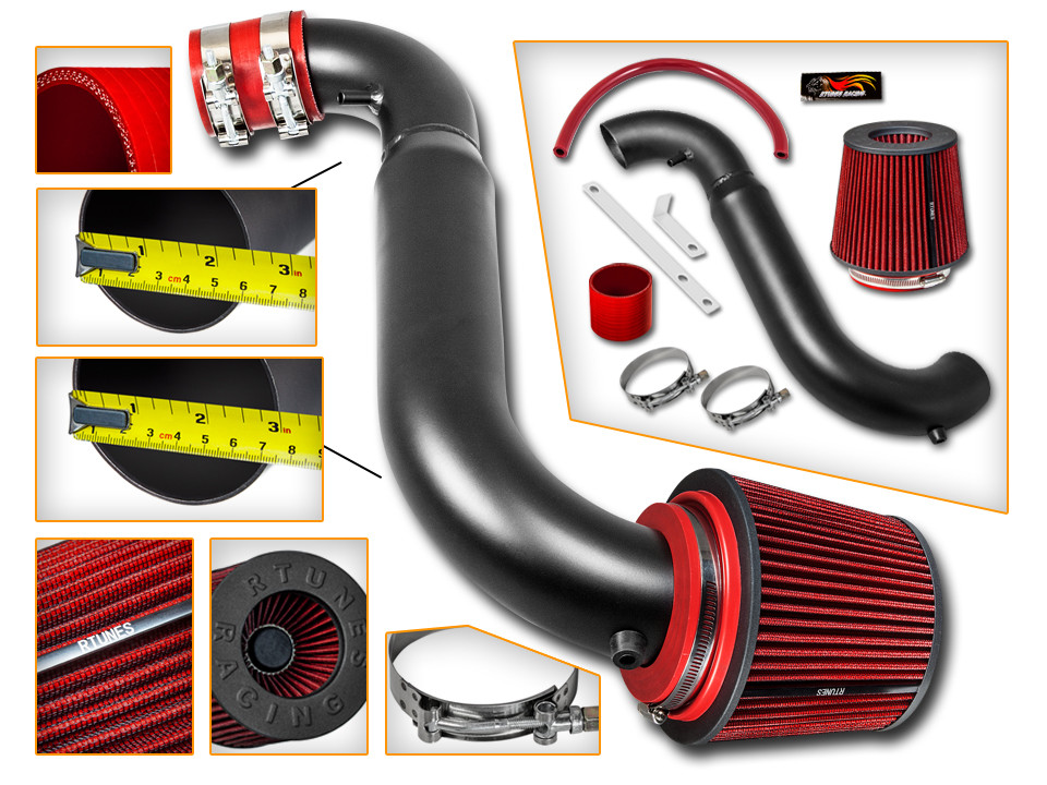 RTunes V2 1991-2002 Saturn S-Series 1.9 SOHC Short Ram Air Intake Kit+RED Filter
