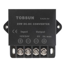 DC 12V/24V to 5V 5A Power Converter 25W Step Down Voltage Reducer Buck Regula...