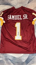 NFL Deebo Samuel Autographed Washington Commanders Red Custom Jersey Beckett COA