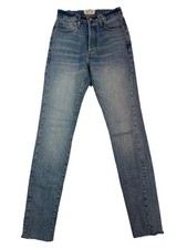 We The Free People Women’s Jeans 24 Ankle Tapered Raw Hem Whiskered Boho