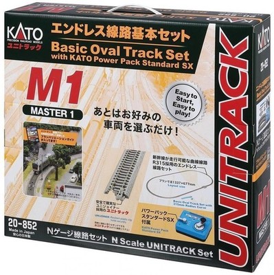 KATO N Gauge M1 Track Set 20-852 w/ Power Pack SX Basic Oval Layout Japan