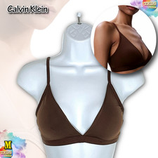 NWT Calvin Klein M Form To Body Lightly Lined Triangle Bralette QF6758 Umber