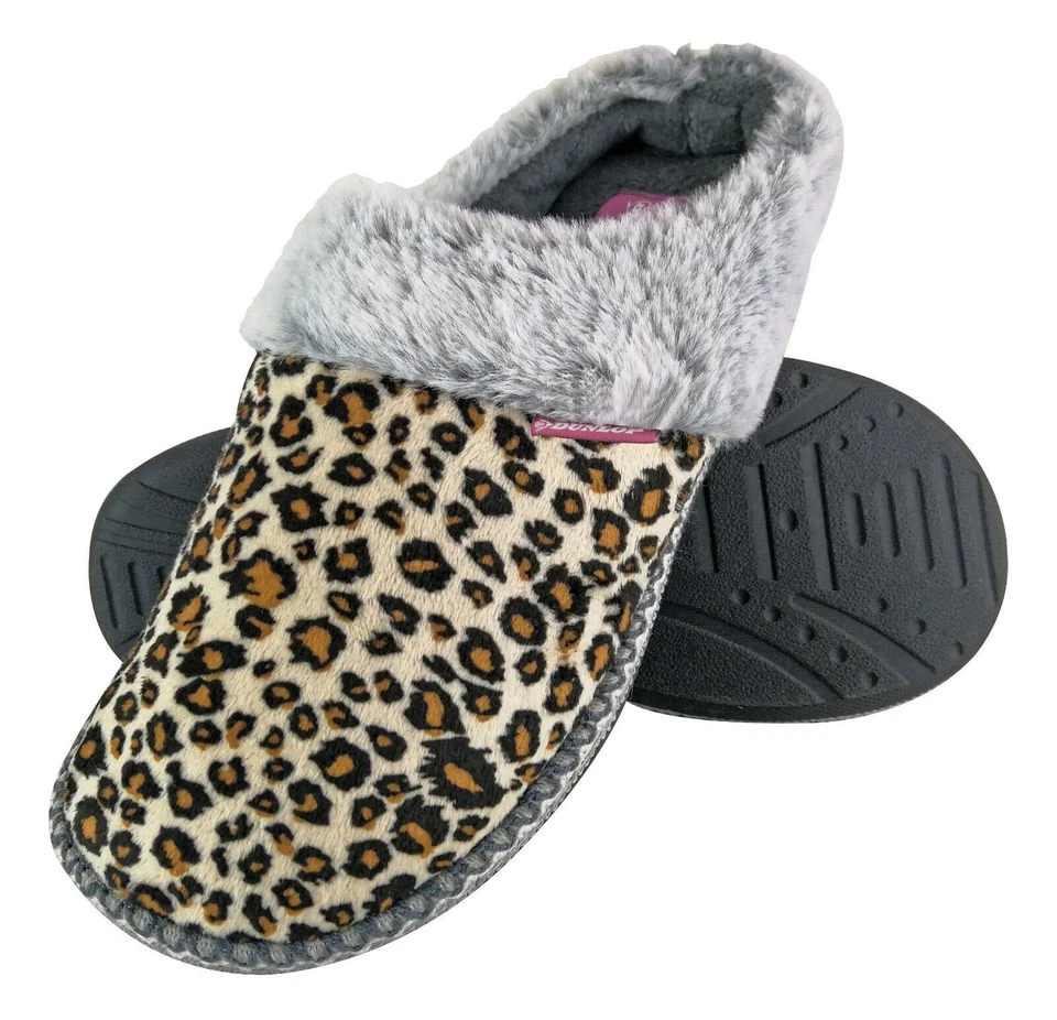 DUNLOP - Womens Cute Soft Comfy Indoor Memory Foam House Knit Slippers Mules - Imagem 4 de 4