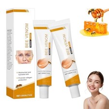 2 Stück Bienengiftcreme, Bienengift-Anti-Falten-Creme für Gesicht und Hals.