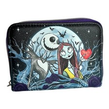 Disney Nightmare Before Christmas Jack and Sally Zip Around Wallet Black Purple