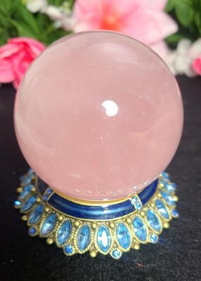 X Large! 2.6'' 65mm 377g A++ Pretty Pink Rose Quartz Crystal Ball Sphere