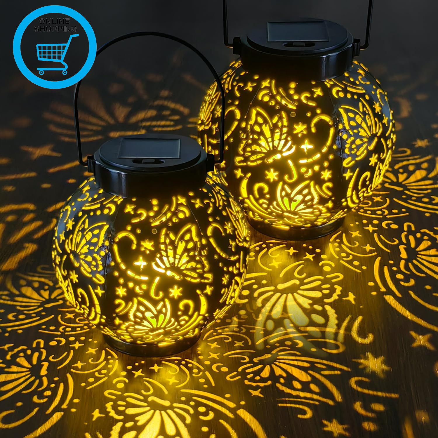 2026 Newest Solar Lanterns Light,  2 Pack Solar Lanterns Garden Ornaments Outdoo