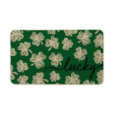 Artoid Mode Green Lucky Clovers St. Patrick's Day Doormat, 17" x 29",