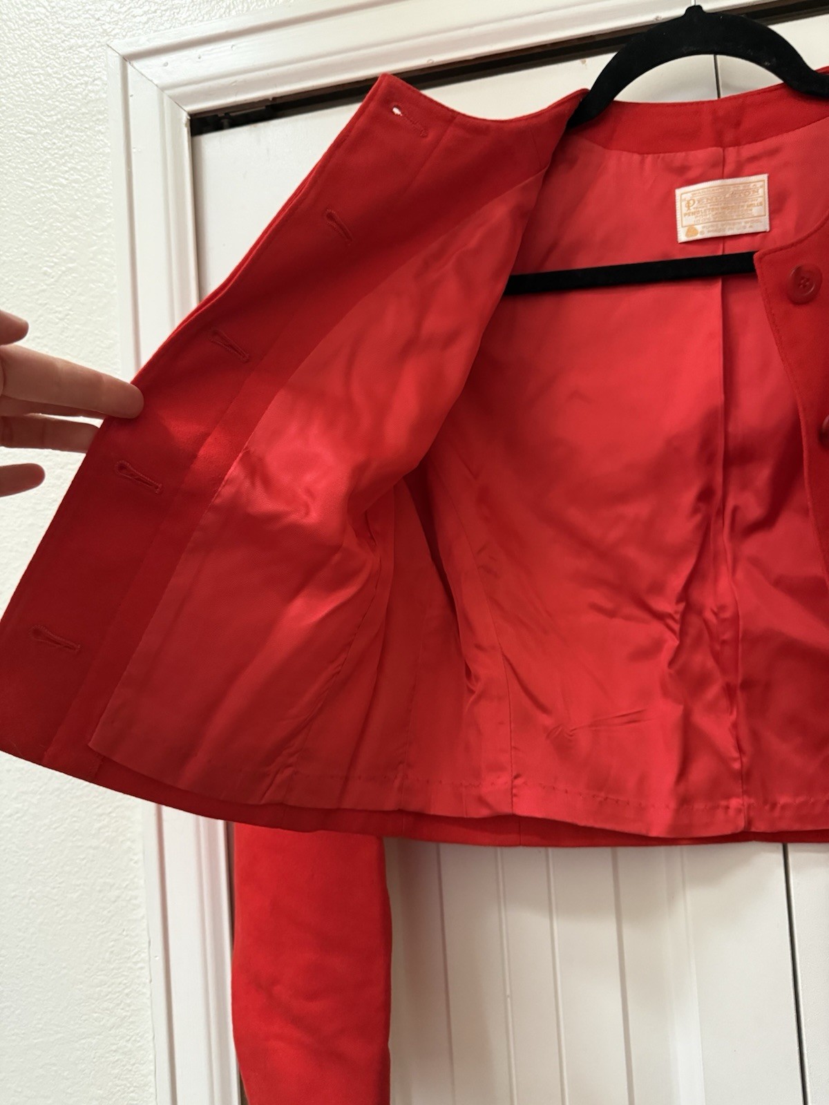 Vintage Red Pendleton Wool Blazer Jacket Women’s … - image 10