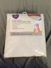 Parent's Choice Waterproof Quilted Crib Mattress Pad White 52x28in