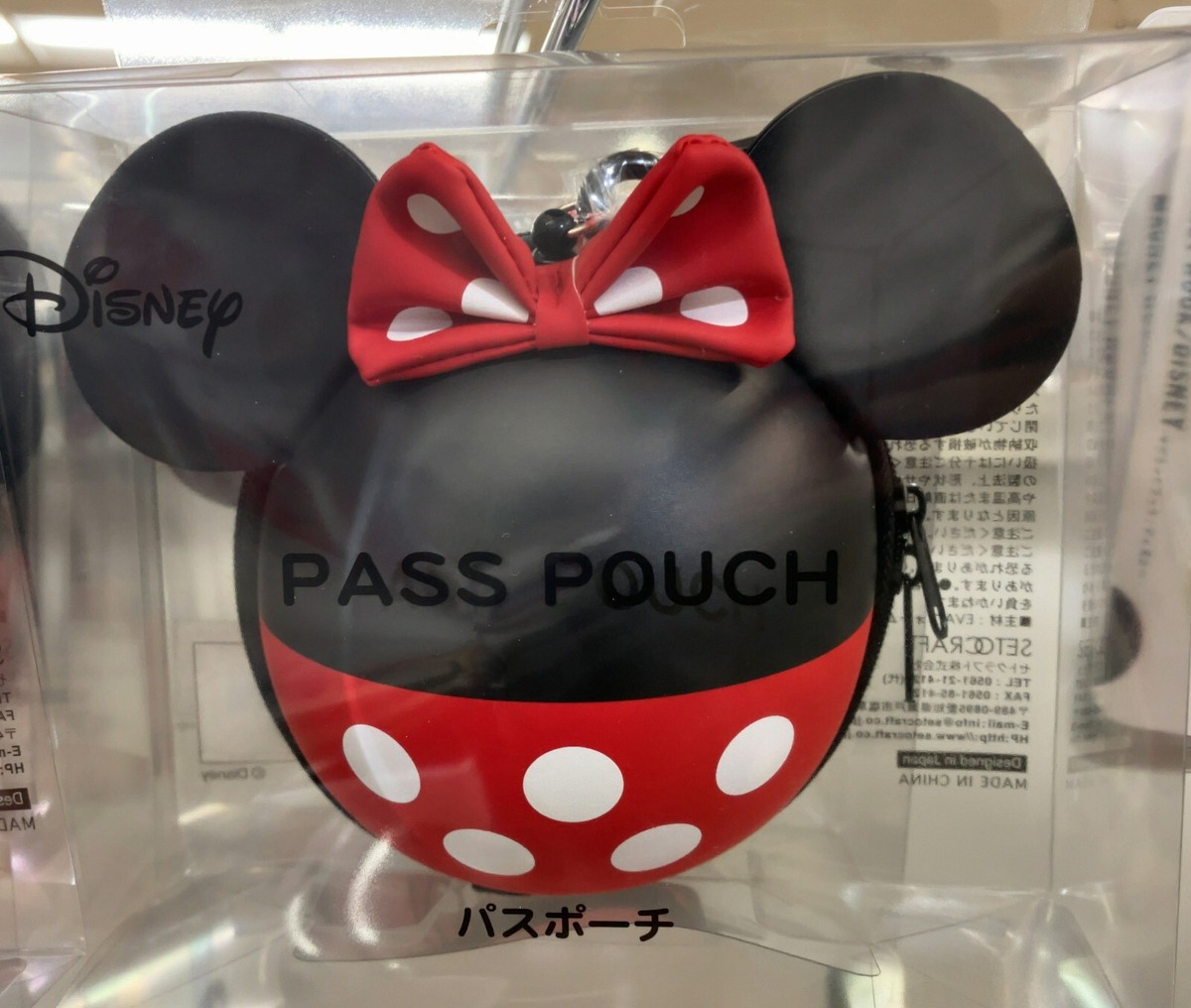 Disney Minnie Mouse Carabiner Reel Pass Pouch SD-8522 Card Case