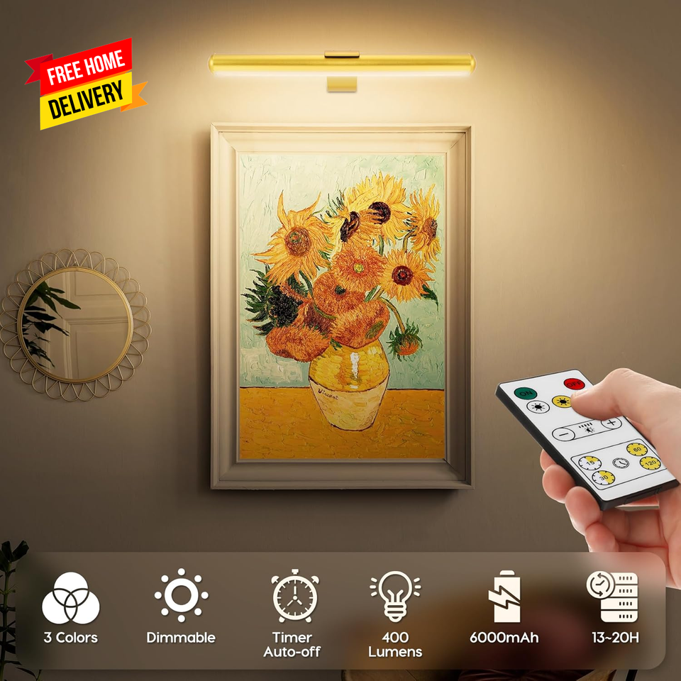 Picture Light for Wall Battery Operated with Remote Art Light for