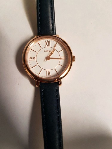 Fossil women's jacqueline navy leather 
