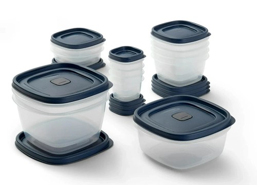 RUBBERMAID Food Storage Container Set w/EASY FIND LIDS 26-PC, BLUE, Vented - NEW - Picture 7 of 11