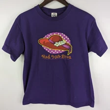 Red Hat Diva Purple T-shirt Size Medium Delta Pro Weight 100% Cotton