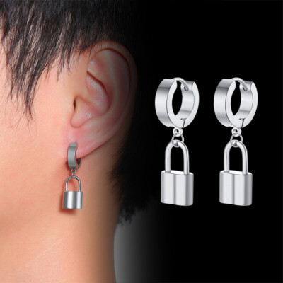 Lihong Orecchini In Argento 925 Personalizzati Orecchini Singoli Da Uomo Gioielli Hip-hop Punk Di Strada - Foto 2