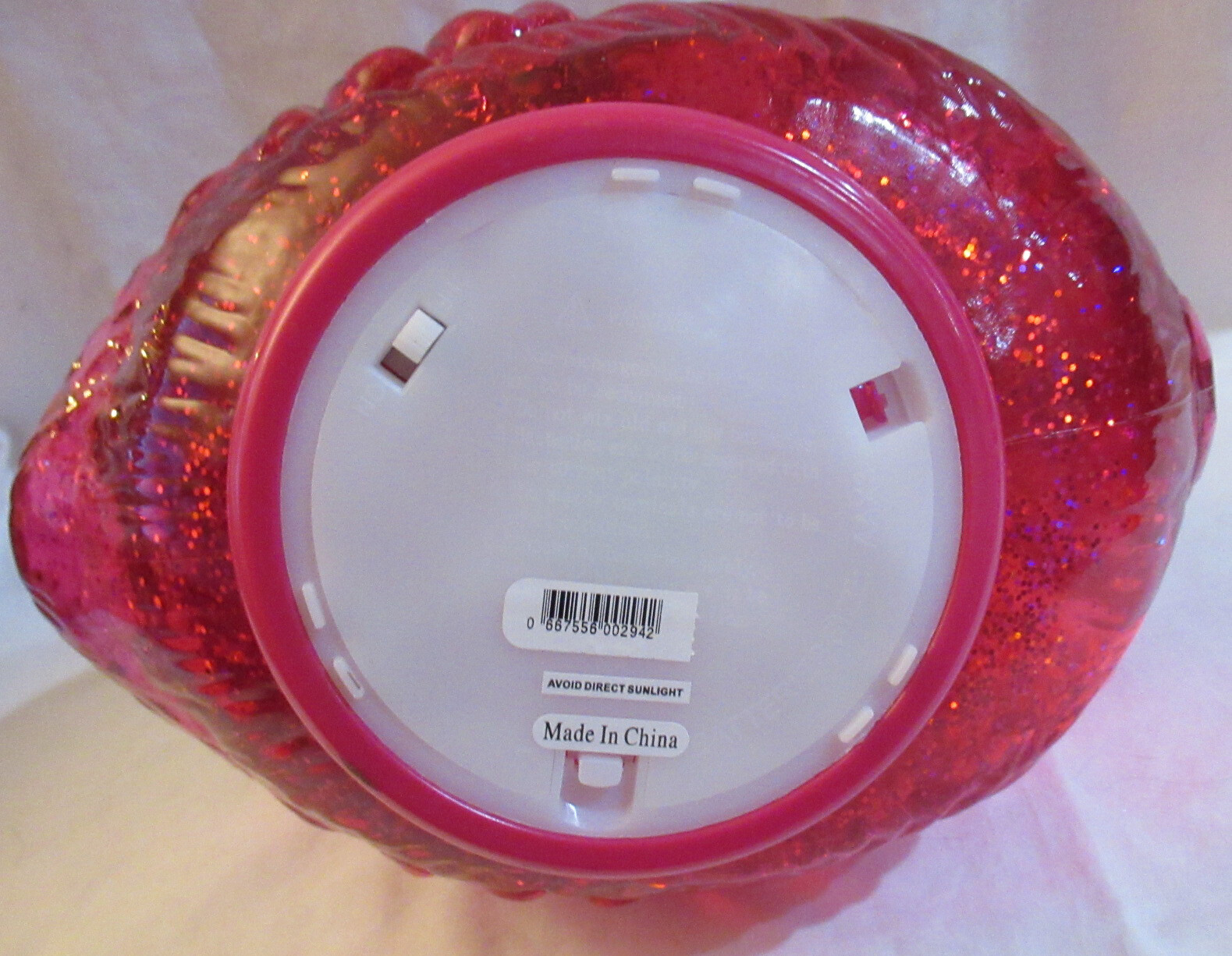 Bath & Body Works 3-Wick Candle Holder WATER GLOBE FLAMINGO Hot Pink Glitter