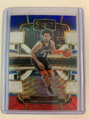 2023-24 NBA Prizm Cade Cunningham Red White Blue Wave Prizm Rare #26 Pistons