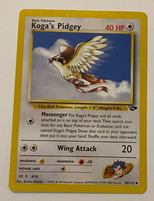Koga's Pidgey Pokemon Card Gym Challenge Series 1st Edition 49/132 NM/M