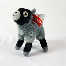 A96 Wild Republic Black Gray Goat Plush! 8" Stuffed Toy Lovey