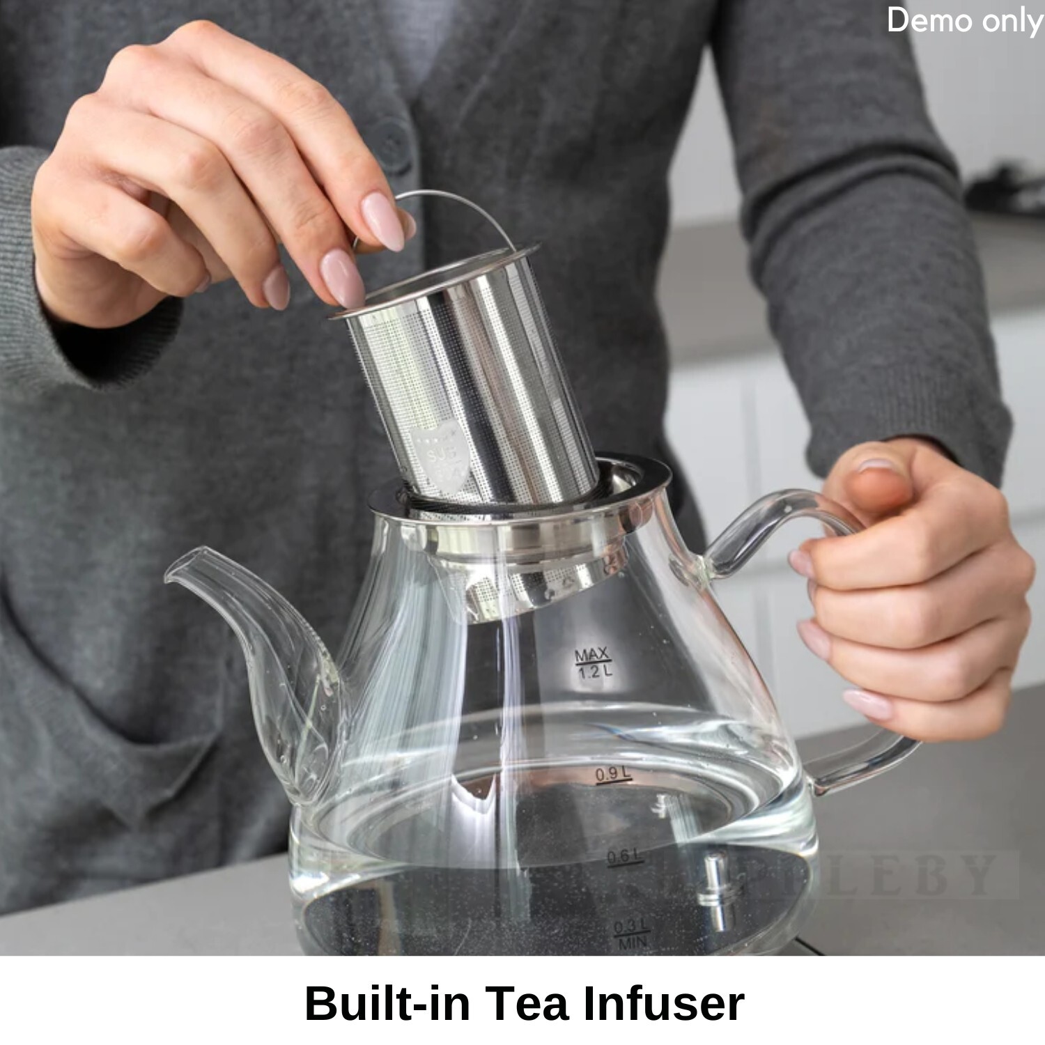Healthy Choice Electric 800W 1.2L Digital Glass Kettle w/Tea Infuser