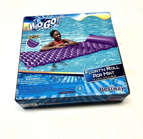 Purple 7 Ft Swimming Pool Float Air Mat Pool Raft N Roll Bestway - Picture 2 of 3