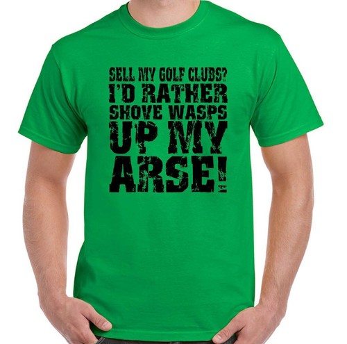 Golfing T-Shirt Sell My Golf Clubs? Mens Funny Player Ball Tee Course Shoes Top - Picture 23 of 24