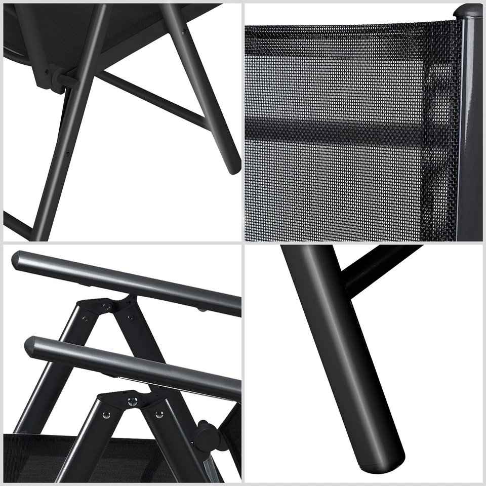 CASARIA® Gartenmöbel Essgruppe Sitzgarnitur Sitzgruppe Garten Alu 8 Stühle Set - Bild 3 von 4