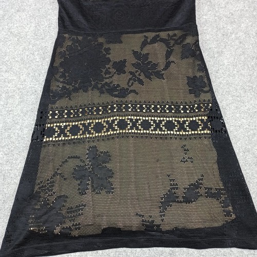 Desigual Vestido Mujer Talla M-38 Negro Beige Encaje Corto Forro Floral 72V2GT5 - Imagen 4 de 12
