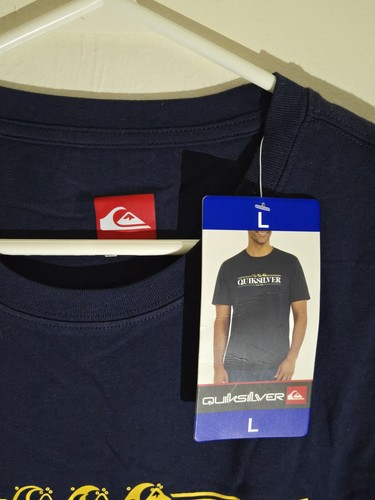 New With Tags Dark Blue Size L Quiksilver T-shirt Graphic, Skate Surf - Picture 2 of 6