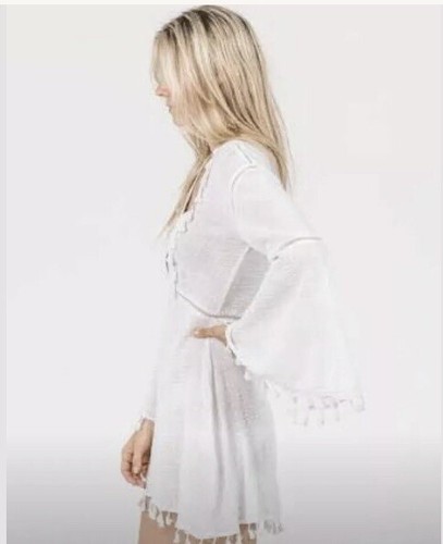 SHAKUHACHI Size 8 AU Boho Mini Peasant Dress /Blouse - Unworn - New With Tags - Bild 11 von 12