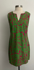 Anthropologie Aryeh Dark Pink and Green Sleeveless Dress sz Large