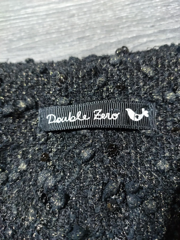 DOUBLE ZERO Blazer Jacket Adult Medium? Black Gold Shiny Metallic Open Womens - Image 4 of 4