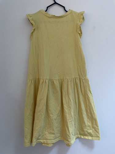 Disney H&M Kids Girls Minnie Daisy 100% Cotton Flutter Sleeve Dress Yellow 8/10 - Picture 5 of 6