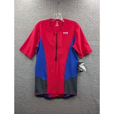 TYR Men  s Competitor Short Sleeve Shirt Triathalon Biking sz XS Style  TSSCOM6