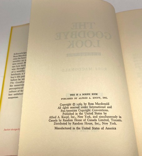 The Goodbye Look Lew Archer Novel by Ross MacDonald Book Club Edition 1969 - Imagen 5 de 9