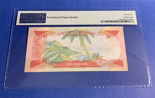 PMG East Caribbean States/ St. Vincent $1 Banknote ND(1985-88) Suffix Letter V - Picture 6 of 6