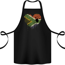 Love South African Flag Africa Day Football Cotton Apron 100% Organic
