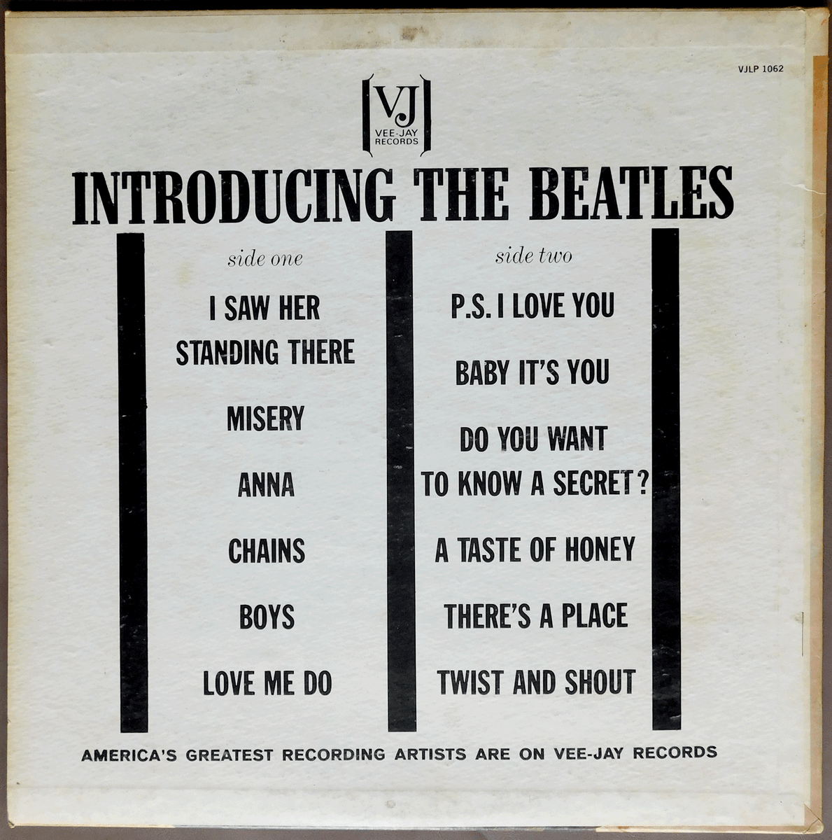 Introducing The Beatles, 1963 Collectible LP Record, Black