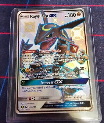 Pokémon TCG Hidden Fates Rayquaza GX Shiny Full Art 177a/168