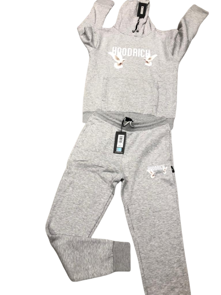 Hoodrich OG Take Flight Tracksuit Hoodie OTH Hood Joggers Trousers Grey L  New