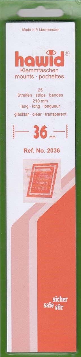 Hawid Stamp Mount Strips 36mm x 210 Clear For Duck Stamps Miscellaneous Foreign