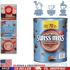 70 Count Swiss Miss Milk Chocolate Flavor Hot Cocoa Mix Canister, 76.55 oz. USA