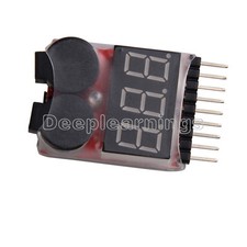 1-8S Lipo/Li-io  n/Fe Battery Low Voltage Meter Tester Buzzer Alarm NEW