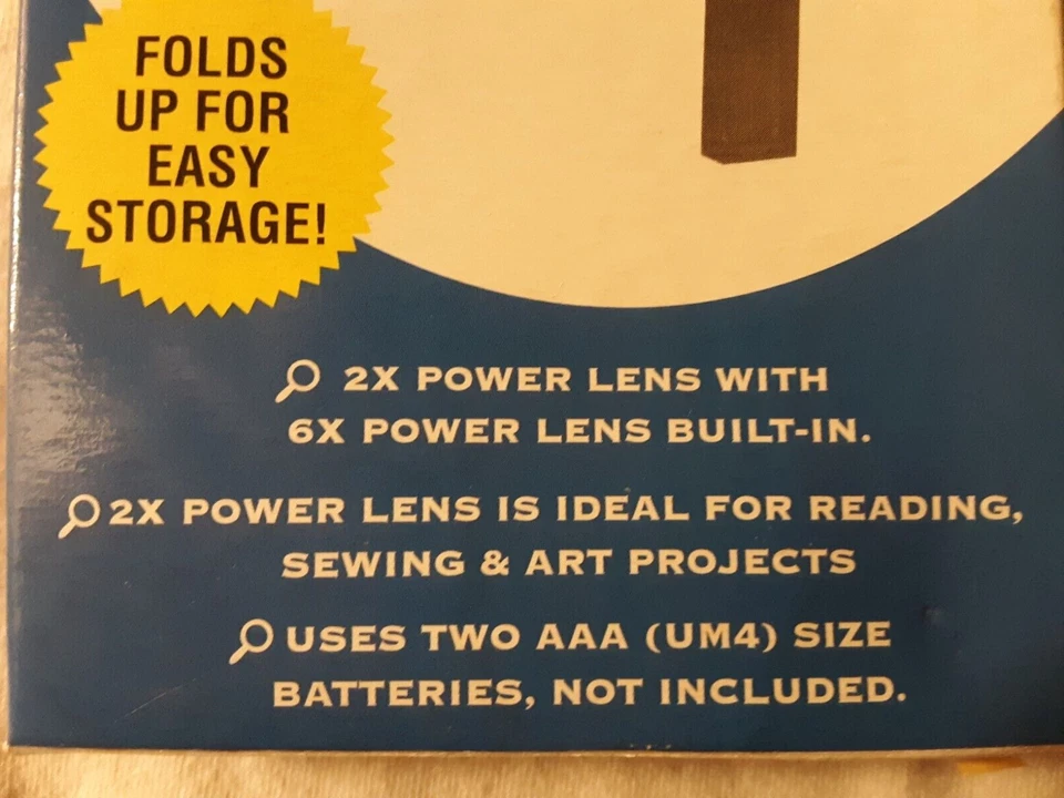 Складная лупа Бесплатная доставка с света 2 x 6 x Harris Whitman 2 «x 4» новый в коробке - Изображение 4 из 4