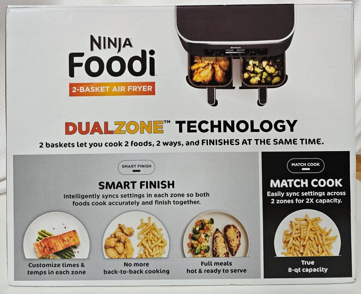 Ninja DZ201 8qt 2 Basket Air Fryer with Dual Zone Technology
