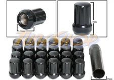 24 DUPLEX 7 SPLINE WHEEL LOCK LUG NUTS KEY 14X1.5 M14 1.5 ACORN CLOSE END BLACK