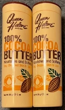 2 Pack Queen Helene 100% Cocoa Butter Stick - For Skin & Lips - 1 OZ Each