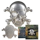 2022 Treasure Island Pirate Skull & Cross Bones 5 oz Silver Coin - Toned