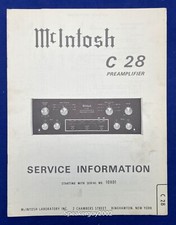 Original McIntosh C28 / Preamplifier Service Information Manual 4